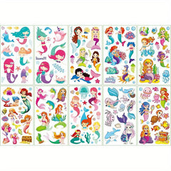 10 Pcs Unicorn Themed Party Cartoon Animal Tattoo Sticker