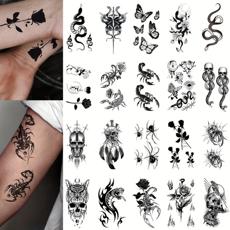 Dark Spider Waterproof Temporary Tattoo Sticker