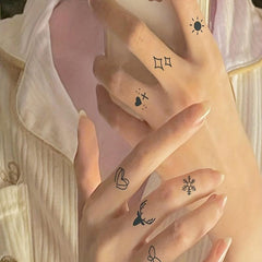 96pcs Finger Tattoo Stickers Herbal Plant Waterproof Simulation Non-reflective