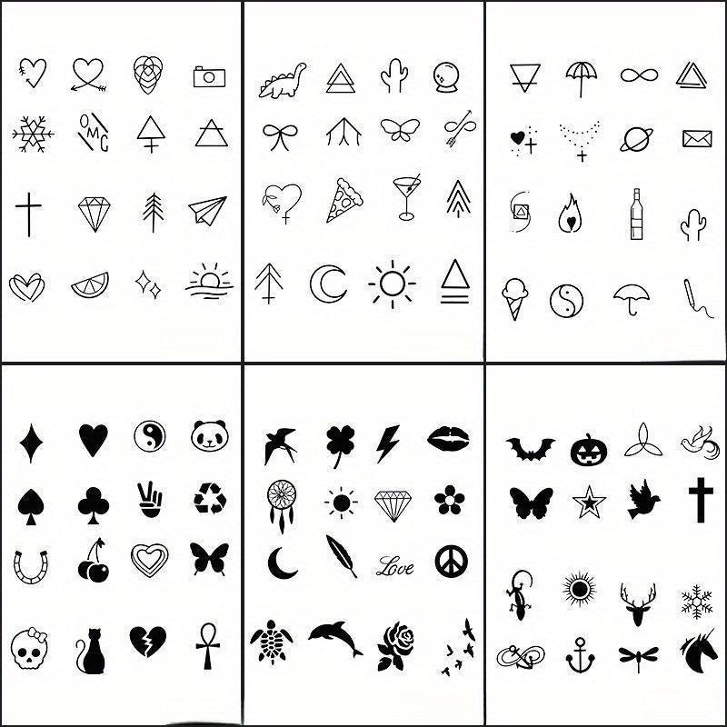 96pcs Finger Tattoo Stickers Herbal Plant Waterproof Simulation Non-reflective