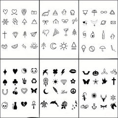 96pcs Finger Tattoo Stickers Herbal Plant Waterproof Simulation Non-reflective