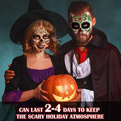 9 Sheets Sugar Skull Full Face Halloween Tattoos Stickers