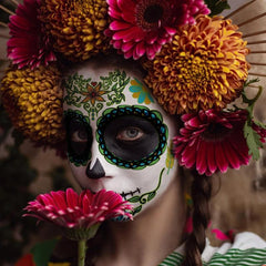 9 Sheets Sugar Skull Full Face Halloween Tattoos Stickers