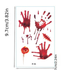 Halloween Makeup Decoration Face Body Stickers Bloody Fingerprint