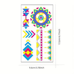 Glitter Glow In The Dark Feather Butterfly Geometric Shape Tattoo Stickers