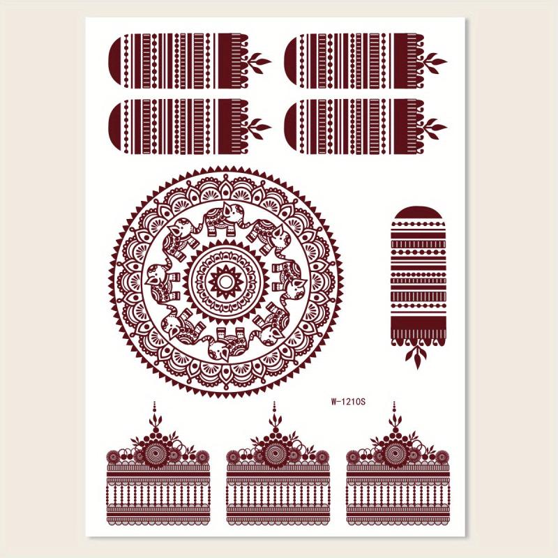 Vintage Vermilion Tattoo Stickers for Hands and Legs