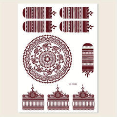 Vintage Vermilion Tattoo Stickers for Hands and Legs