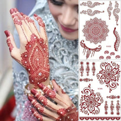Vintage Vermilion Tattoo Stickers for Hands and Legs