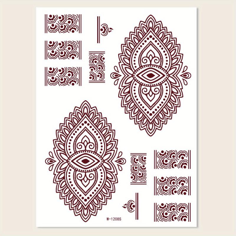 Vintage Vermilion Tattoo Stickers for Hands and Legs
