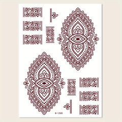 Vintage Vermilion Tattoo Stickers for Hands and Legs