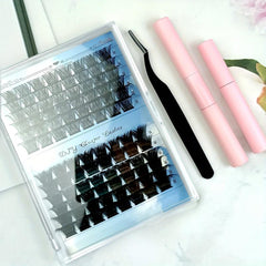 96 Pcs Clusters Eyelashes Extension Kit with Lash Bond and Mascara Brush