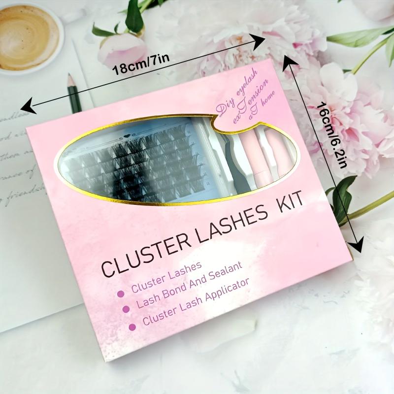 96 Pcs Clusters Eyelashes Extension Kit with Lash Bond and Mascara Brush