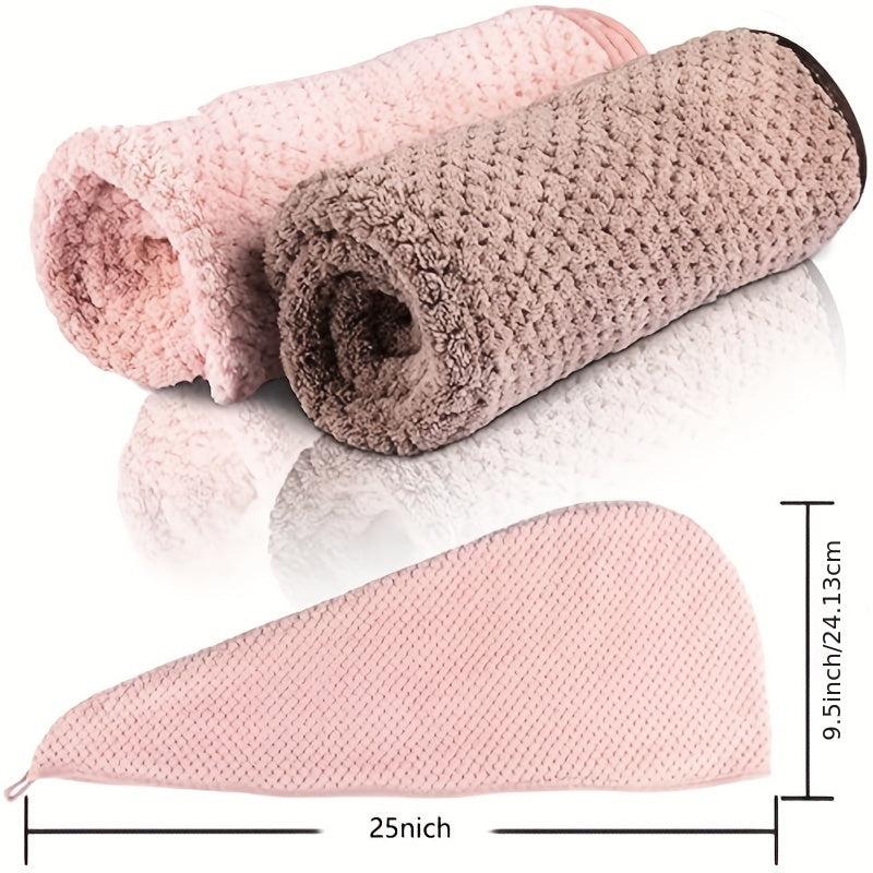 Borlaug Microfiber Hair Towel Quick Drying Absorbent Hair Cap