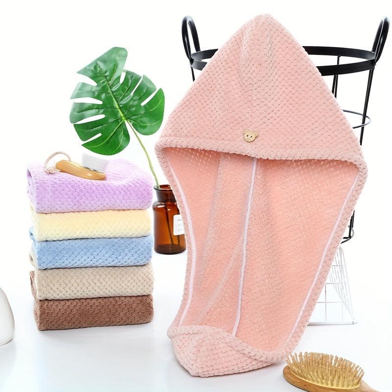 Borlaug Microfiber Hair Towel Quick Drying Absorbent Hair Cap