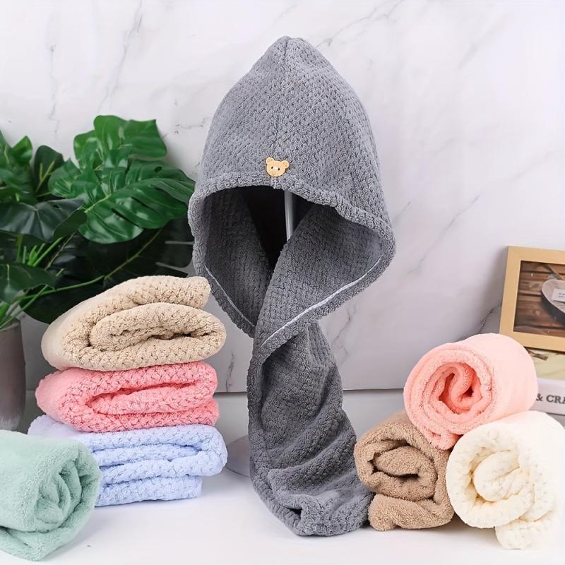 Borlaug Microfiber Hair Towel Quick Drying Absorbent Hair Cap