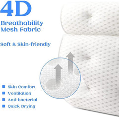 Luxury Bath Pillow with Non-Slip Suction Cups