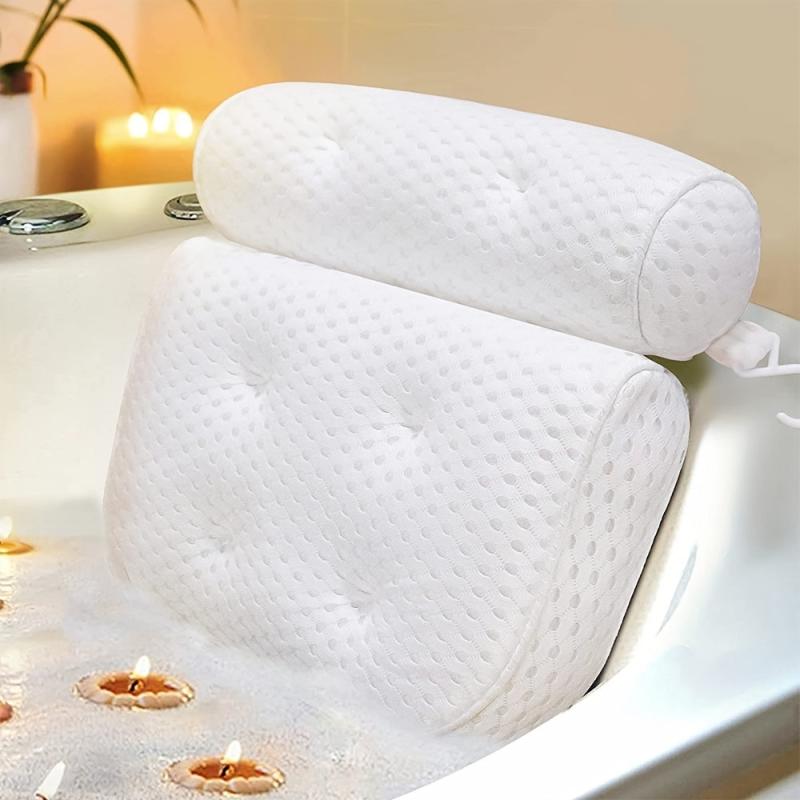 Luxury Bath Pillow with Non-Slip Suction Cups