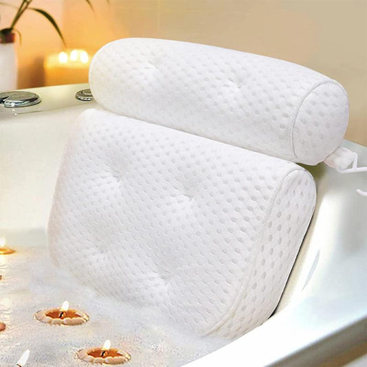 Luxury Bath Pillow with Non-Slip Suction Cups