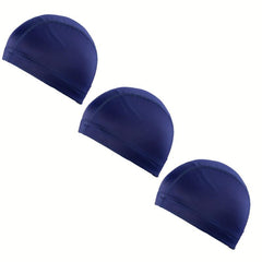 3pcs Elastic Swim Cap Quick Drying Bathing Cap Men Women Youth