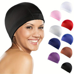 3pcs Elastic Swim Cap Quick Drying Bathing Cap Men Women Youth