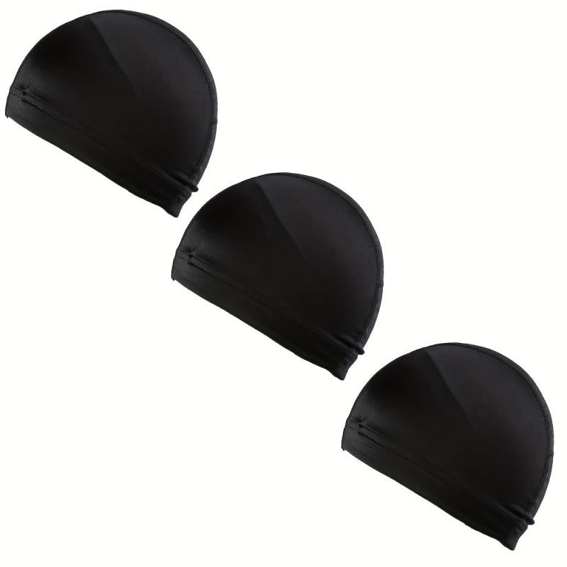 3pcs Elastic Swim Cap Quick Drying Bathing Cap Men Women Youth
