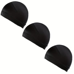 3pcs Elastic Swim Cap Quick Drying Bathing Cap Men Women Youth
