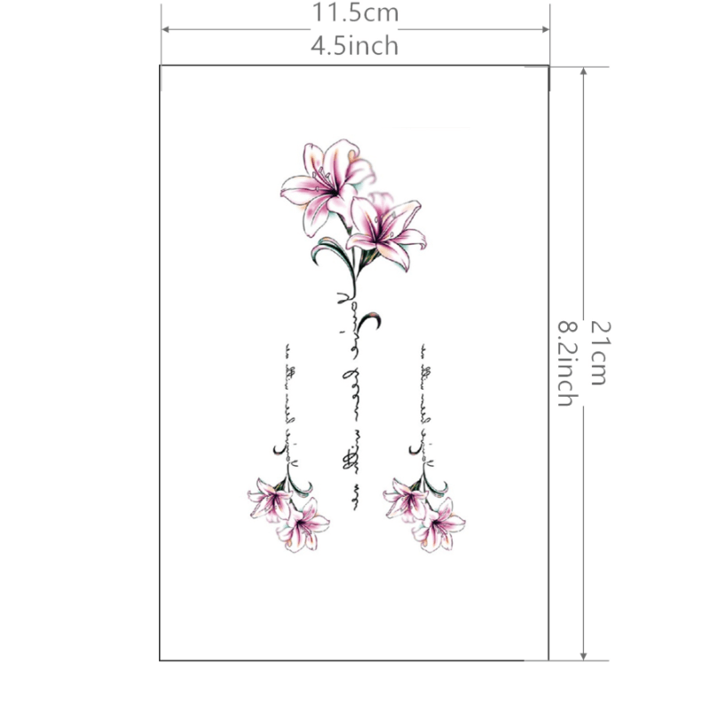 Peach Blossom Tattoo Sticker Waterproof Long Lasting Temporary Tattoo