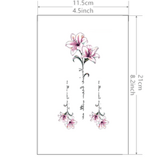 Peach Blossom Tattoo Sticker Waterproof Long Lasting Temporary Tattoo