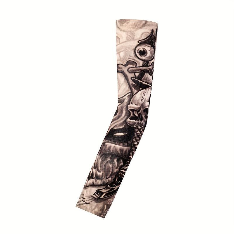 6pcs Outdoor Tattoo Sleeve Sunscreen Arm Cover Digital Printing Decoration