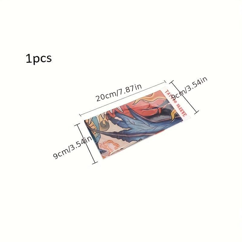 6pcs Outdoor Tattoo Sleeve Sunscreen Arm Cover Digital Printing Decoration