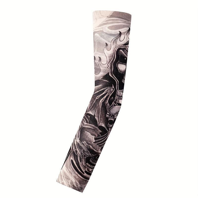 6pcs Outdoor Tattoo Sleeve Sunscreen Arm Cover Digital Printing Decoration