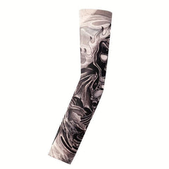 6pcs Outdoor Tattoo Sleeve Sunscreen Arm Cover Digital Printing Decoration