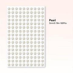 Hair Gems & Pearls Stickers for Makeup Crafts & Home Decor - 7 Sizes