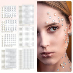 Hair Gems & Pearls Stickers for Makeup Crafts & Home Decor - 7 Sizes