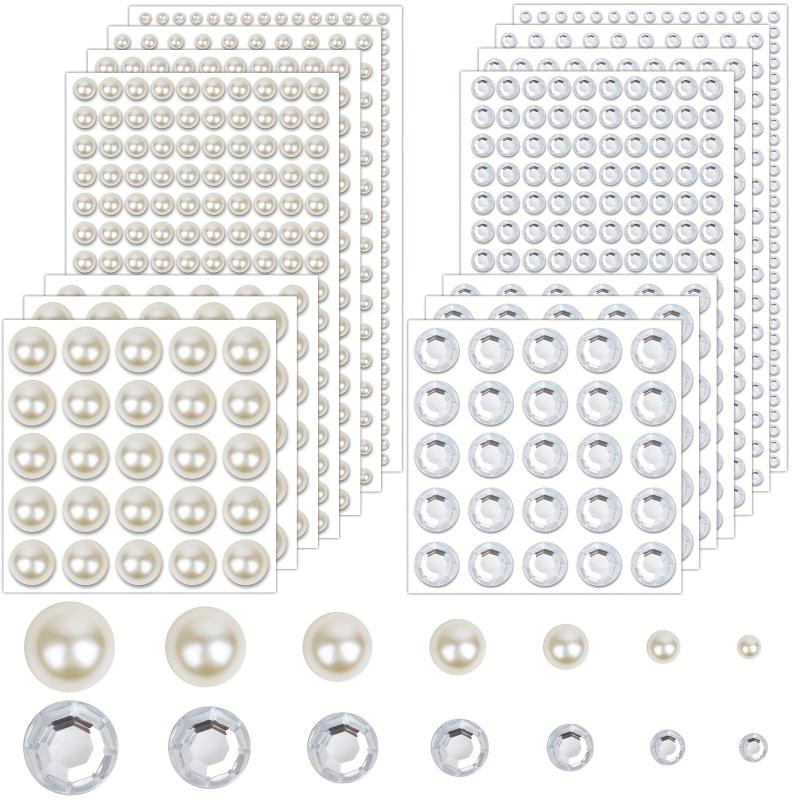 Hair Gems & Pearls Stickers for Makeup Crafts & Home Decor - 7 Sizes