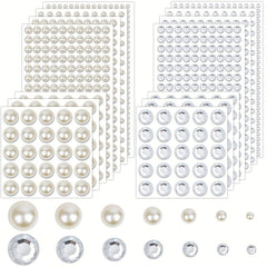 Hair Gems & Pearls Stickers for Makeup Crafts & Home Decor - 7 Sizes