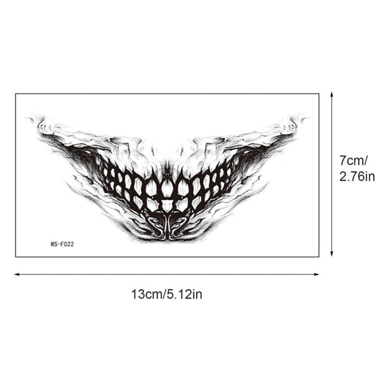 10 Pcs Halloween Clown Horror Mouth Temporary Tattoo Prank Makeup Face Decals