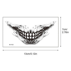 10 Pcs Halloween Clown Horror Mouth Temporary Tattoo Prank Makeup Face Decals