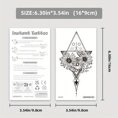 Waterproof Flower Tattoo Stickers for Women - 8 Sheets