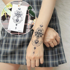 Waterproof Flower Tattoo Stickers for Women - 8 Sheets