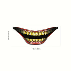 10 Pcs Halloween Scary Mouth Tattoo Stickers - Prank Makeup Temporary Tattoo