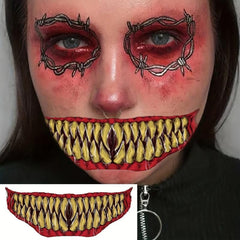 10 Pcs Halloween Scary Mouth Tattoo Stickers - Prank Makeup Temporary Tattoo