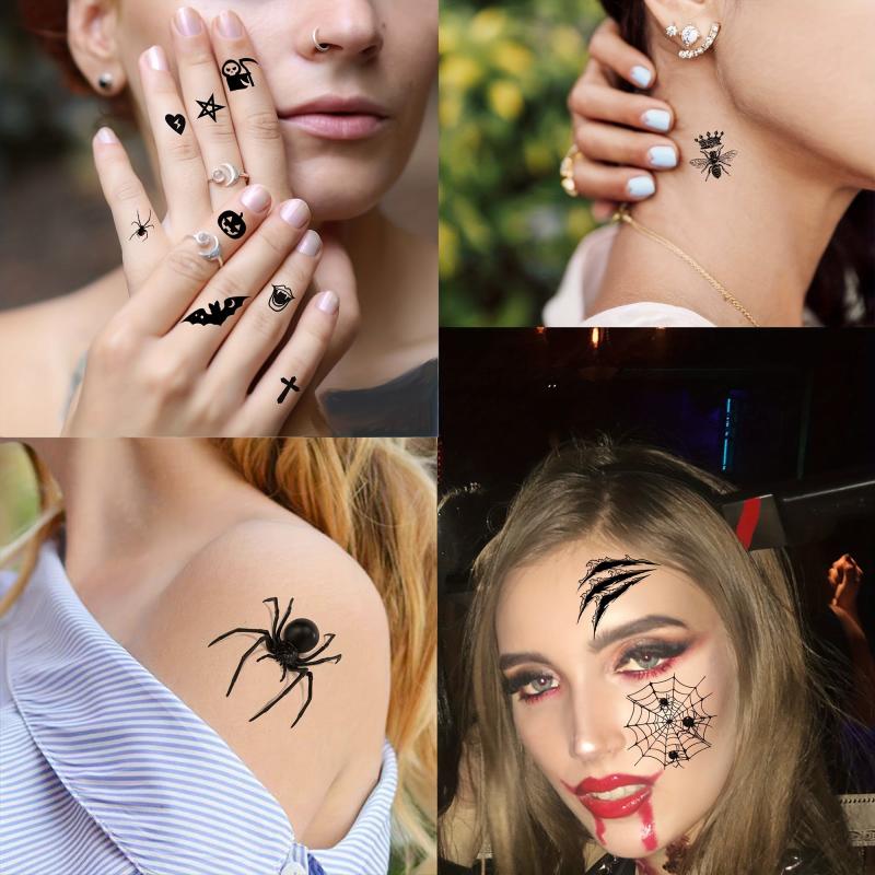 15 Sheets Halloween Temporary Tattoos for Women Men Adults