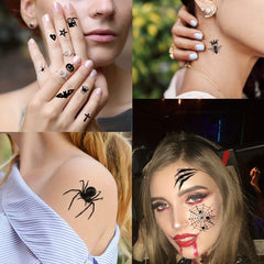 15 Sheets Halloween Temporary Tattoos for Women Men Adults
