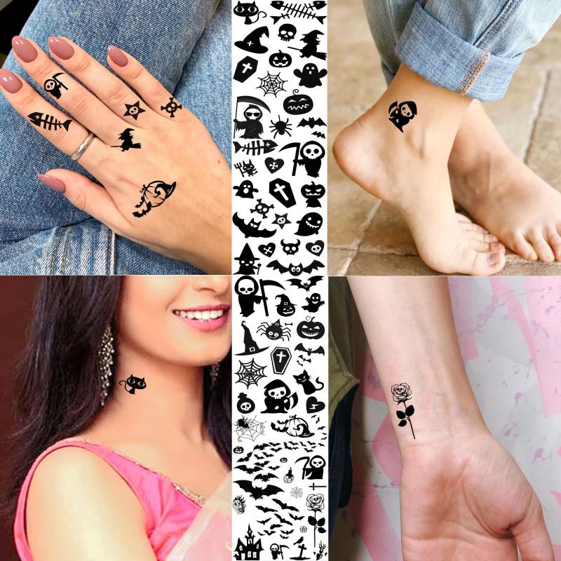 15 Sheets Halloween Temporary Tattoos for Women Men Adults