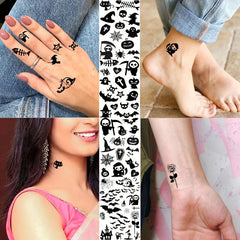 15 Sheets Halloween Temporary Tattoos for Women Men Adults