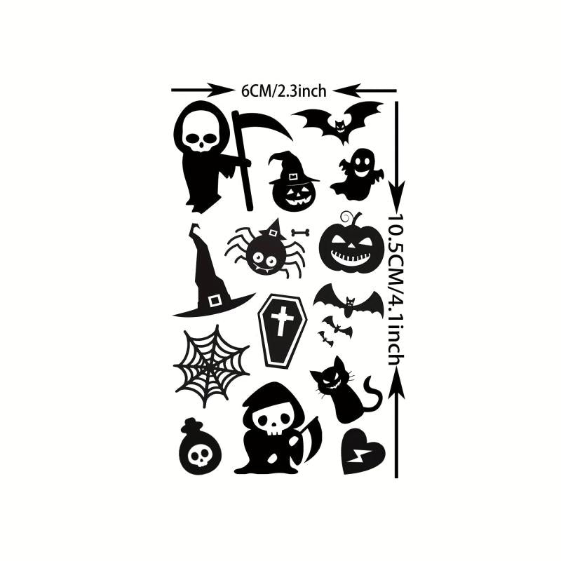 15 Sheets Halloween Temporary Tattoos for Women Men Adults