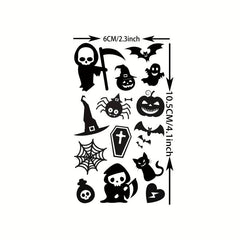 15 Sheets Halloween Temporary Tattoos for Women Men Adults