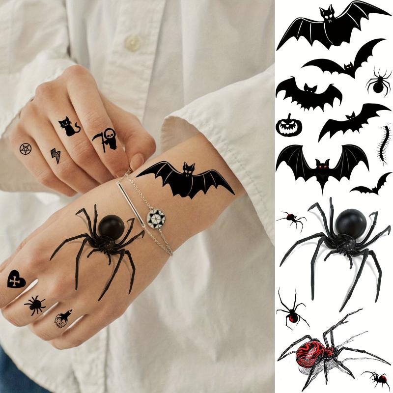15 Sheets Halloween Temporary Tattoos for Women Men Adults