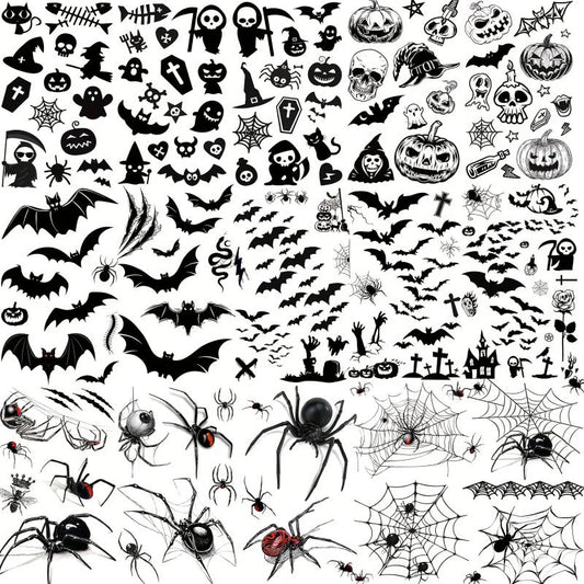 15 Sheets Halloween Temporary Tattoos for Women Men Adults